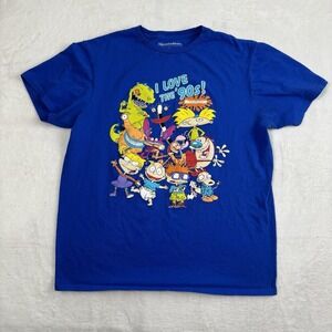 Nickelodeon‎ I Love The 90's Blue Graphic Short Sleeve Shirt Men's Large